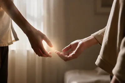 Forgiveness Hands Releasing in Warm Window Light