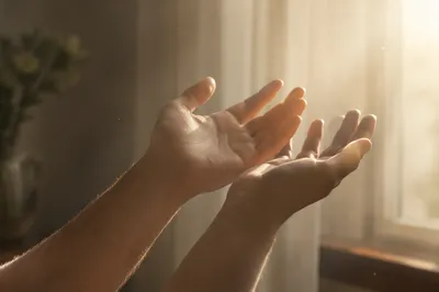 Gentle Hands Opening in Morning Light