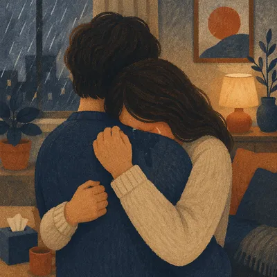 Forgiveness Embrace After Difficult Conversation