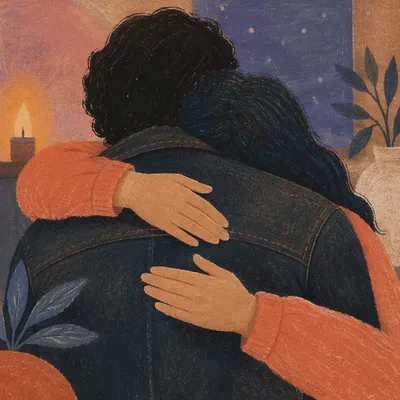 Forgiveness and Reconciliation Embrace at Dusk