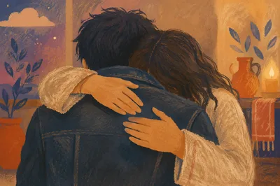Forgiveness and Reconciliation Embrace at Dusk