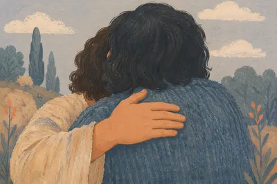 Forgiveness Embrace in Quiet Reconciliation