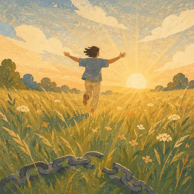 Running Free Through Golden Meadow