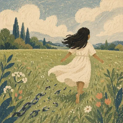 Joyful Freedom Run Through Open Meadow