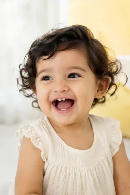 Laughing Toddler Close Up Portrait