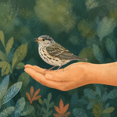 Gentle Hands Holding a Trusting Songbird