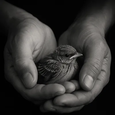 Gentle Hands Cradling a Fledgling