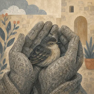 Gods Love Cradles a Small Bird