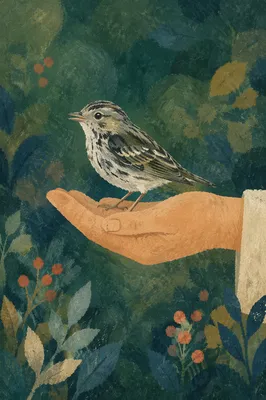 Gentle Hands Holding a Vulnerable Songbird