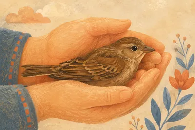 God’s Love Cradling a Tiny Songbird