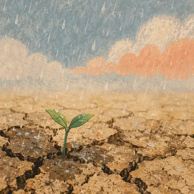 Grace Rain on Cracked Earth