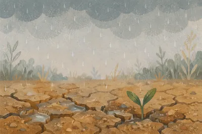Grace Rain on Cracked Earth