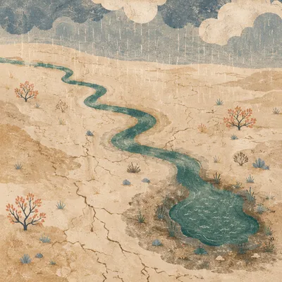 Grace Rain Renewing a Desert Plain