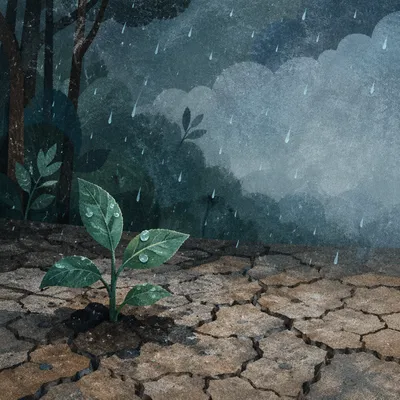 Grace Rain Reviving Cracked Dry Earth