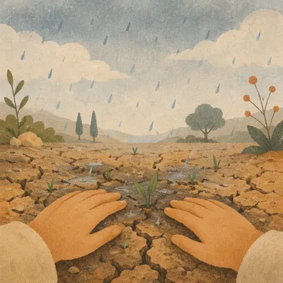 Grace Rain Renewing Cracked Earth