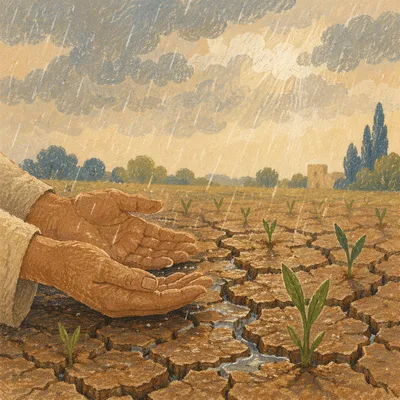 Grace Rain on Cracked Earth