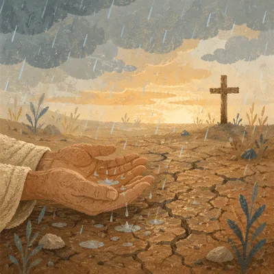 Grace Rain Over Cracked Earth