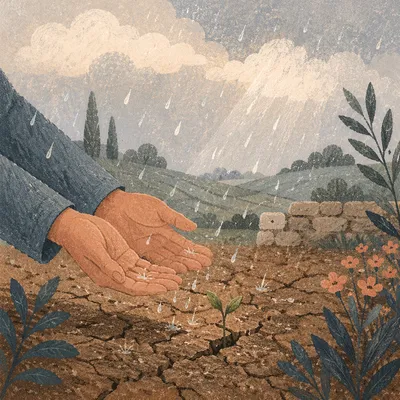 Grace Rain Over Cracked Earth