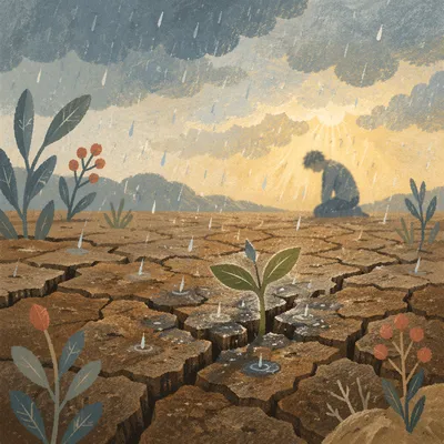 Grace Rain Reviving Cracked Dry Earth