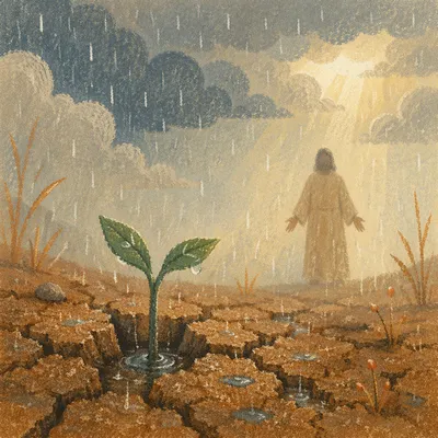 Grace Rain Reviving Cracked Earth