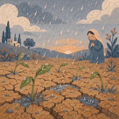 Grace Rain on Cracked Earth