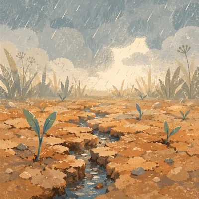 Grace Rain on Cracked Earth