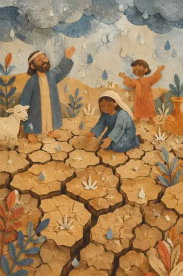 Grace Rain on Cracked Dry Earth