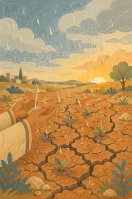 Gentle Grace Rain on Dry Earth