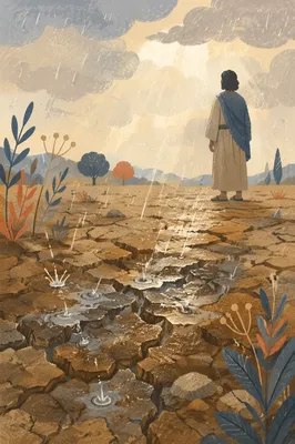 Gentle Grace Rain on Parched Earth