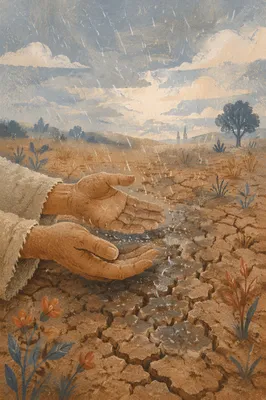 Grace Rain on Dry Cracked Earth