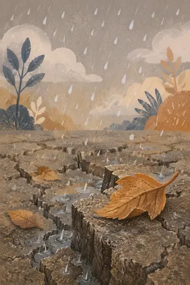 Grace Rain on Cracked Dry Earth