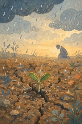 Grace Rain Restoring Cracked Dry Earth