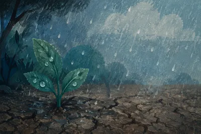 Gentle Grace Rain on Dry Earth