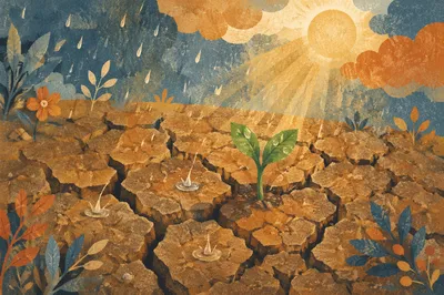 Grace Rain on Cracked Earth