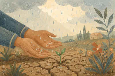 Grace Rain Over Cracked Earth
