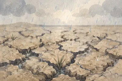 Grace Rain Falling on Cracked Earth