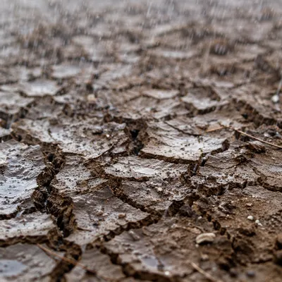 Grace Rain on Cracked Dry Earth
