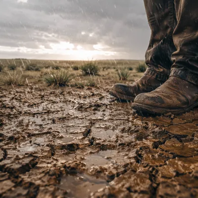 Grace Rain on Cracked Dry Earth