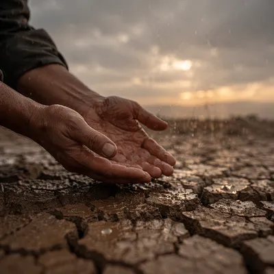 Gentle Grace Rain on Dry Earth
