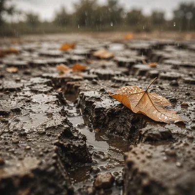 Gentle Grace Rain on Cracked Earth