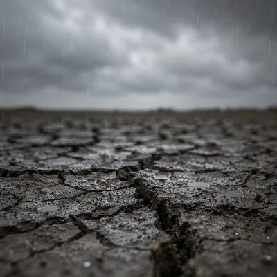 Grace Rain on Cracked Dry Earth