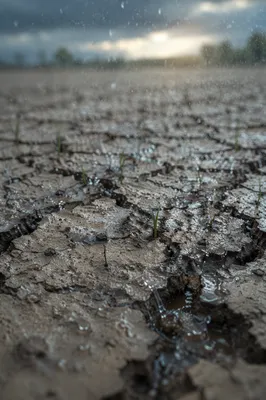 Grace Rain on Cracked Dry Earth