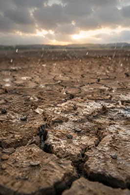Grace Rain Over Parched Cracked Earth