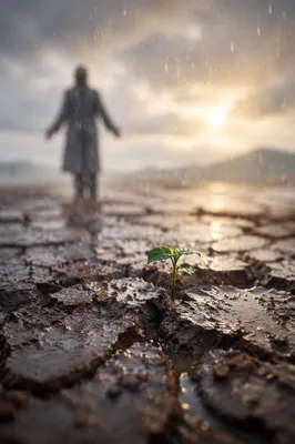Grace Rain Over Cracked Earth