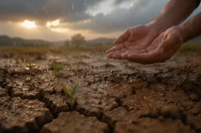 Grace Rain Restoring Cracked Dry Earth