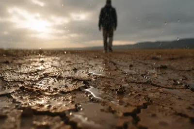 Gentle Grace Rain on Parched Earth