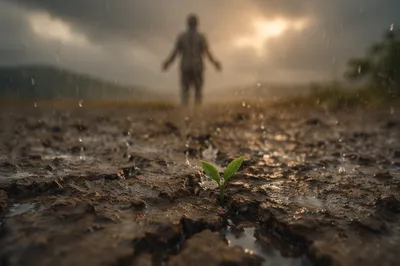 Grace Rain Reviving Cracked Earth