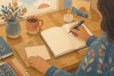 Quiet Morning Gratitude Journal Writing Hands