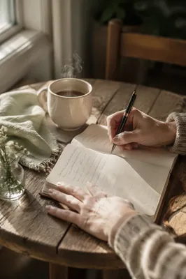 Hands Writing in a Gratitude Journal