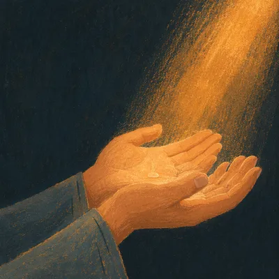 Open Hands Receiving Golden Sunlight